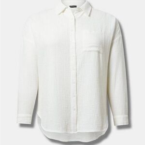 Torrid Classic White Button Down Shirt